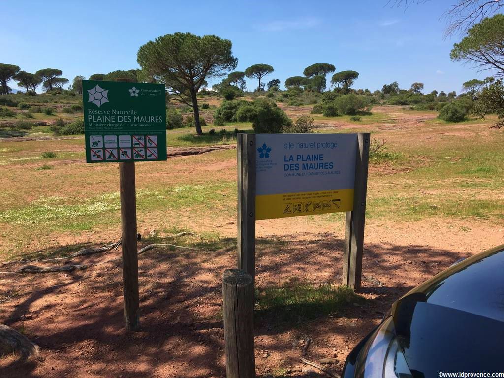 Der See “LAC DES ESCARCETS” im Naturschutzgebiet “La plaine des Maures” im Mauren Massiv im Departement VAR. Wandern und Radfahren in der Provence!